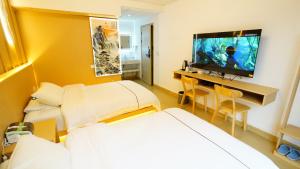 TV a/nebo společenská místnost v ubytování Yibuxuan Boutique Hotel Yangshuo