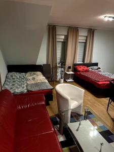 Posezení v ubytování Large apartment for 3-10 people near Halle and Leipzig