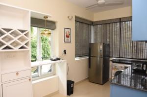 Casa Cenica - 2bhk furnished apt, Arpora pool view的厨房或小厨房