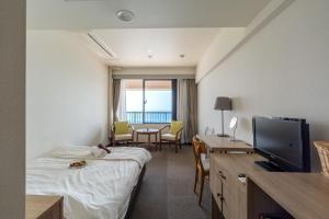 TV a/nebo společenská místnost v ubytování Isohara Seaside Hotel