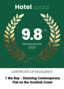 a logo for the hirsch social certificate of excellence at 1 The Bay - Stunning contemporary flat on the Scottish coast in Coldingham