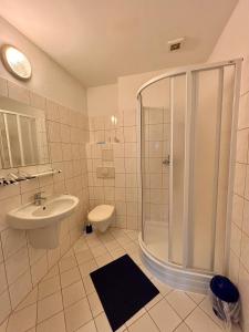 Koupelna v ubytování hotel Sádek