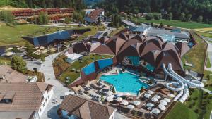 an aerial view of a resort with a swimming pool at E79 AQUALUNA KAMP NATURA PODČETRTEK card included to end of september in Podčetrtek