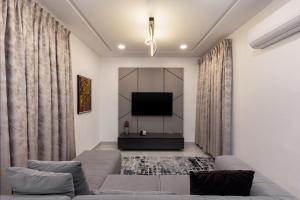 TV a/nebo společenská místnost v ubytování STP Apartments