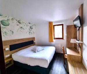 Postel nebo postele na pokoji v ubytování Auberge Des Mésanges