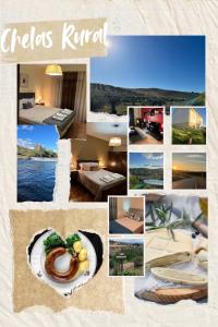 a collage of photos of a hotel with a hotel room at Alojamento, Chelas Rural AL in Mirandela