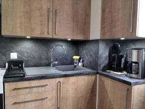 Kuchyň nebo kuchyňský kout v ubytování Appartement familial pour 6 personnes avec terrasse, parking gratuit et proche des navettes - FR-1-548-31