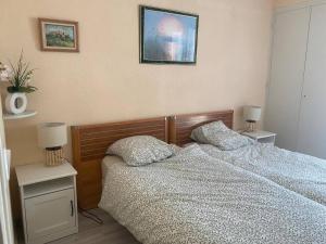 Posteľ alebo postele v izbe v ubytovaní F2 avec parking, terrasse & wifi à Amélie-les-Bains, animaux acceptés - FR-1-703-53