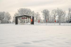 a snow covered field with at Hotel am Haslinger Hof in Bad Füssing