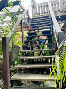 eine Treppe, die zu einem Gebäude hinaufführt in der Unterkunft The Grayden Cottage in Kingston