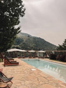 Uma vista da montanha tirada do hotel 