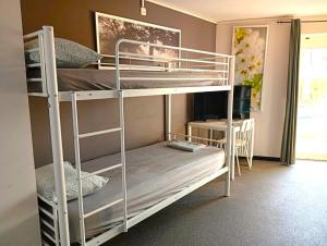 Postel nebo postele na pokoji v ubytování DE SMISHOEVE met kinderpret, dieren en wellness