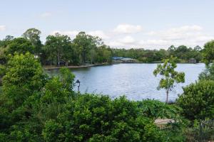 a view of a lake with trees at Front Lake View 4Bed Home with Pool and Mins to Mall in Doolandella