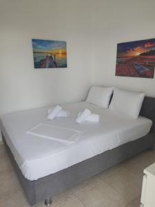 Postel nebo postele na pokoji v ubytování Akrotiri rooms