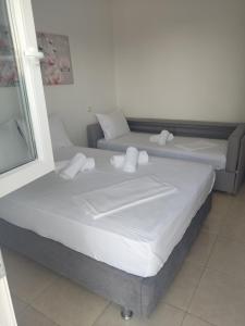 Postel nebo postele na pokoji v ubytování Akrotiri rooms