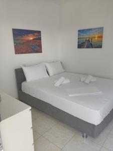 Postel nebo postele na pokoji v ubytování Akrotiri rooms