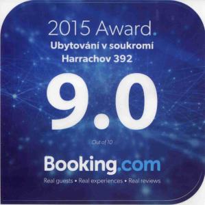 Certifikát, ocenenie alebo iný dokument vystavený v ubytovaní Privát - Harrachov 392