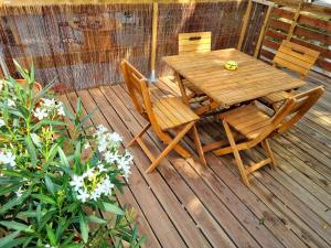 Patio nebo venkovní prostory v ubytování Péniche de charme avec jacuzzi sur canal du midi