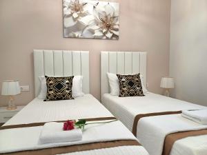 Ένα ή περισσότερα κρεβάτια σε δωμάτιο στο NEW Zanna Apartment Hersonissos