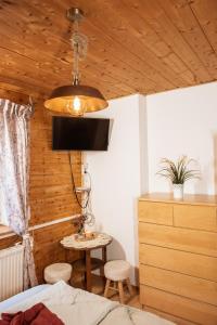 Televízia a/alebo spoločenská miestnosť v ubytovaní Appartement Gipfelblick- Tiroler Zugspitze Arena in Biberwier