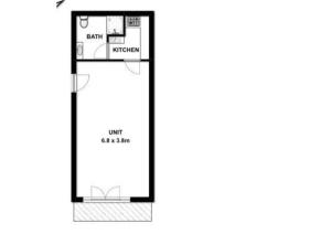 a floor plan of a small house at Court House - Studio in Beachport