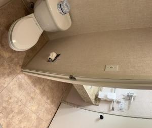 a bathroom with a toilet and a sink at Mountainside Inn 109 by Alpine Lodging Telluride in Telluride