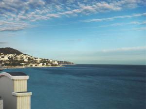 a view of the ocean from a balcony at Hyatt Regency Nice Palais de la Méditerranée in Nice