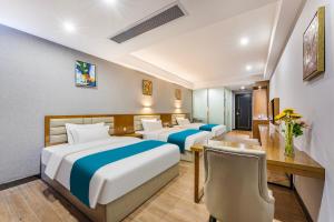 Voodi või voodid majutusasutuse Yunli Boutique Hotel toas