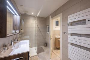 a bathroom with a shower and a sink and a shower at Coeur de Ville - gare à 200m in Saverne