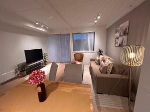 Televisyen dan/atau pusat hiburan di R&R/staycationNew flat at Vervet