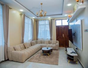 Χώρος καθιστικού στο Ais apartments