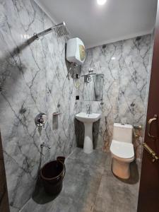 a bathroom with a toilet and a sink at Hotel Tara Palace Darjeeling in Darjeeling