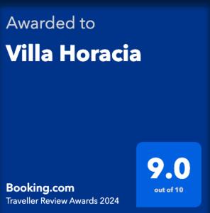 Certifikát, hodnocení, plakát nebo jiný dokument vystavený v ubytování Villa Horacia