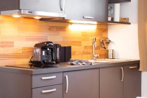 Kuchyň nebo kuchyňský kout v ubytování Apartmenthaus ROSE