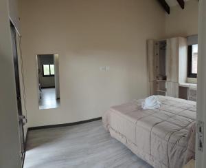 a white bedroom with a bed and a mirror at Terroir Village - Complejo de 4 duplex in Guaymallen +17 photos