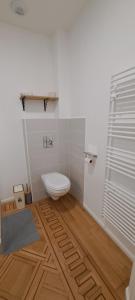 a bathroom with a toilet and a wooden floor at L'Arbre Rose - Parking, Borne VE et Fibre in Bergheim +37 photos