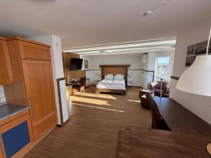Kuchyň nebo kuchyňský kout v ubytování Hotel Schöne Aussicht