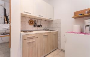 a kitchen with a sink and a refrigerator at 3 Bedroom Amazing Apartment In Banjevci in Banjevci