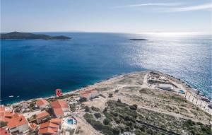 an aerial view of an island in the ocean at Beautiful Home In Sevid in Zaglavice