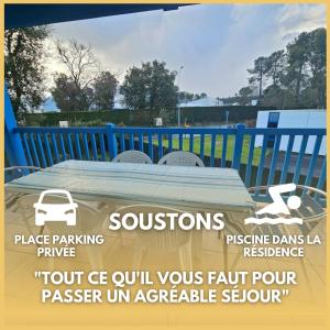a poster of a bed with a car on it at Soustons - Piscine - Famille - Centre Ville in Soustons