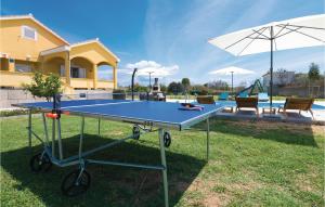 stół do ping ponga przed domem w obiekcie Holiday Home Vrsi I w mieście Vrsi