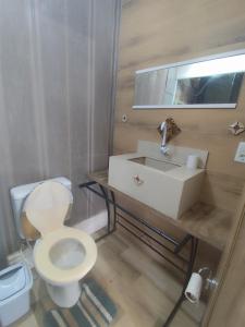 インベーにあるDunas da Imara Casa Brisaの白いトイレと洗面台のあるバスルーム