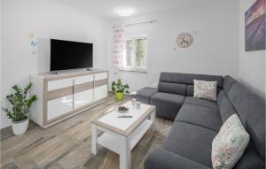 salon z kanapą i telewizorem w obiekcie Lovely Home In Rovinj w Rovinj