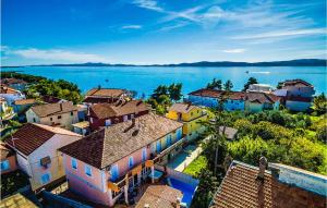an aerial view of a town with a body of water at Amazing Home In Zadar With Sauna in Zadar