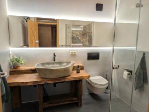 Ванная комната в Ferienwohnung Waldidyll