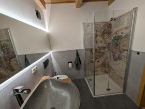 Ванная комната в Ferienwohnung Waldidyll