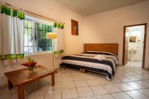 Rúm í herbergi á Ekko Hostel