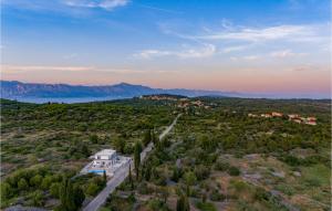 an aerial view of a house on a hill with trees at 3 Bedroom Stunning Home In Bogomolje in Bogomolje