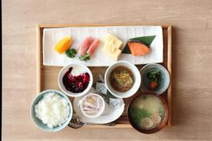 a tray of food with different types of food on it at Fukuyama Royal Hotel - Vacation STAY 46784v in Fukuyama +14 photos