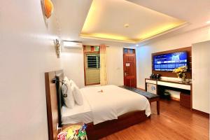 Voodi või voodid majutusasutuse Hoang Gia Hotel Cau Giay toas